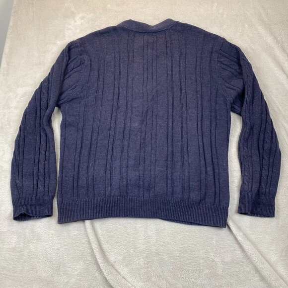 St. Johns Bay Men's Cardigan Sweater Large Cable Knit Button-Up Casual - Picture 7 of 9